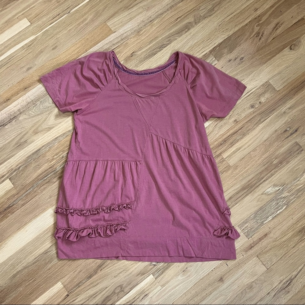 Dusty Rose Ruffled Tee